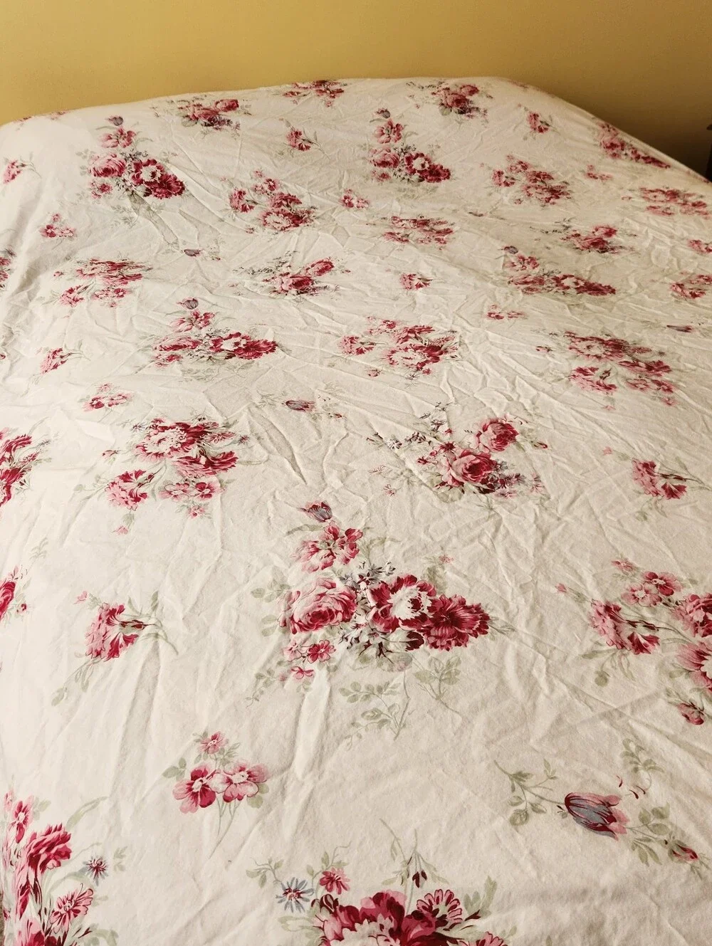 SIMPLY SHABBY CHIC Queen Duvet Cover Blush Beauty Pink Cotton Floral Bedding